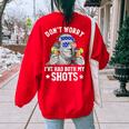 4Th Of July Dont Worry Ive Had Both My Shots Ben Drankin Women's Oversized Sweatshirt Back Print Red