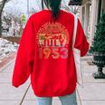 70 Year Old July 1953 Vintage Retro 70Th Birthday 70Th Birthday Women's Oversized Sweatshirt Back Print Red 70 Year Old July 1953 Vintage Retro 70Th Birthday 70Th Birthday Women's Oversized Sweatshirt Back Print Red