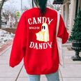 Candy Trick Or Treat Halloween Vintage Retro Americana 1950S Halloween Women's Oversized Sweatshirt Back Print Red