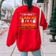You Cant Scare Me Im A Teacher Halloween Teachers Halloween Women's Oversized Sweatshirt Back Print Red