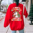 I Don’T Co-Parent With The Government Unicorn Freedom Groovy Unicorn Women's Oversized Sweatshirt Back Print Red