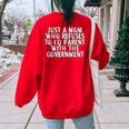 I Dont Coparent With The Government Freedom Mom Women's Oversized Sweatshirt Back Print Red