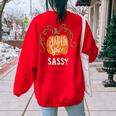 Sassy Pumkin Spice Fall Matching For Family Women's Oversized Sweatshirt Back Print Red