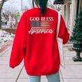 God Bless America I 4Th Of July Patriotic Usa Patriotic Women's Oversized Sweatshirt Back Print Red