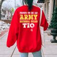 Proud To Be An Army National Guard Tio Military Uncle Women's Oversized Sweatshirt Back Print Red