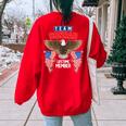 Vintage Team Conrad American Us Eagle Lifetime Membership Women's Oversized Sweatshirt Back Print Red