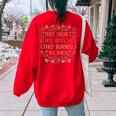 They Didnt Burn Witches They Burned Feminist Women's Oversized Sweatshirt Back Print Red