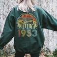 70 Year Old July 1953 Vintage Retro 70Th Birthday 70Th Birthday Women's Oversized Sweatshirt Back Print Forest 70 Year Old July 1953 Vintage Retro 70Th Birthday 70Th Birthday Women's Oversized Sweatshirt Back Print Forest