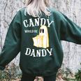 Candy Trick Or Treat Halloween Vintage Retro Americana 1950S Halloween Women's Oversized Sweatshirt Back Print Forest