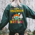 Happy Halloween Its My Birthday Born On 31St October Halloween Women's Oversized Sweatshirt Back Print Forest