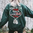 My Mom Is Brave Home Of The Free Proud Army Daughter Son Women's Oversized Sweatshirt Back Print Forest
