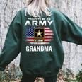 Proud To Be An Army Grandma With American Flag Veteran Women's Oversized Sweatshirt Back Print Forest