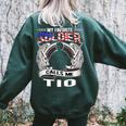 Proud Army Tio My Favorite Soldier Calls Me Tio Uncle Women's Oversized Sweatshirt Back Print Forest