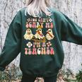 Retro Cute Halloween Ghost You Cant Scare Me Im A Teacher Halloween Ghost Women's Oversized Sweatshirt Back Print Forest