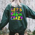 Retro Glow For Kids And Adults In Bright Colors 80 90 Women's Oversized Sweatshirt Back Print Forest