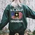 Us Army Proud Grandma Proud Grandma Of A Us Army Veteran Women's Oversized Sweatshirt Back Print Forest