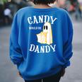 Candy Trick Or Treat Halloween Vintage Retro Americana 1950S Halloween Women's Oversized Sweatshirt Back Print Royal Blue