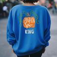 King Pumkin Spice Fall Matching For Family Women's Oversized Sweatshirt Back Print Royal Blue