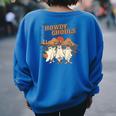 Howdy Ghouls Western Country Cowgirl Halloween Spooky Season Halloween Women's Oversized Sweatshirt Back Print Royal Blue