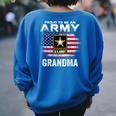 Proud To Be An Army Grandma With American Flag Veteran Women's Oversized Sweatshirt Back Print Royal Blue