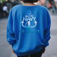 Proud Navy Grandma Lover Veterans Day Women's Oversized Sweatshirt Back Print Royal Blue