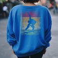 Vintage Retro Style Skateboarding Skate Skater Classic Women's Oversized Sweatshirt Back Print Royal Blue