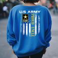 Vintage Us Army Proud Uncle With American Flag Women's Oversized Sweatshirt Back Print Royal Blue