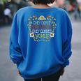 They Didn't Burn Witches They Burned Women's Oversized Sweatshirt Back Print Royal Blue