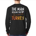 2Nd Pregnancy Announcement Thanksgiving Dad Turkey Baby 2023 Back Print Long Sleeve T-shirt