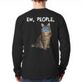 American Bobtail Ew People Cat Wearing Face Mask Back Print Long Sleeve T-shirt