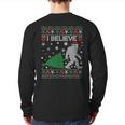 I Believe Big Foot Sasquatch Ugly Christmas Holiday Back Print Long Sleeve T-shirt