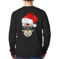Christmas Hat Santa Day Of The Dead Sugar Skull Party Back Print Long Sleeve T-shirt