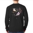 Cute Black Capped Chickadees In Branches Back Print Long Sleeve T-shirt