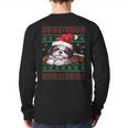 Cute Shih Tzu Dog Lover Santa Hat Ugly Christmas Sweater Back Print Long Sleeve T-shirt