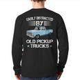 Easily Distracted By Old Pickup Trucks Trucker Back Print Long Sleeve T-shirt