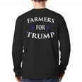 Farmers For Trump Farm Ranch Tractor Heartland Country Back Print Long Sleeve T-shirt