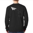 Flying Paper Airplane Awesome Paper Plane Back Print Long Sleeve T-shirt