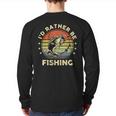 Fishing Bass Fish Dad I'd Rather Be Fishing Back Print Long Sleeve T-shirt