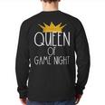 Queen Of Game Night Card Games Boardgame Winner Crown Back Print Long Sleeve T-shirt