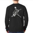 Halloween Skeleton Playing Guitar Rock And Roll Skull Back Print Long Sleeve T-shirt