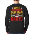 Old Dart Never Underestimate An Old Man Who Plays Darts Back Print Long Sleeve T-shirt