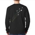 Paper Airplane Flying Colorful Paper Plane Master Origami Back Print Long Sleeve T-shirt