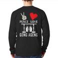 Peace Love Gong Ageng Indonesian Instrument Music Back Print Long Sleeve T-shirt