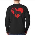 Red Heart Cute Dog Bouvier Des Ardennes Back Print Long Sleeve T-shirt