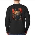 Suphalak Cat 4Th Of July Fireworks Star-Shaped Pillow Back Print Long Sleeve T-shirt
