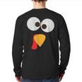 Thanksgiving Matching Family Pajama Turkey Face Back Print Long Sleeve T-shirt