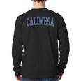 Vintage Calimesa Ca Distressed Blue Varsity Style Back Print Long Sleeve T-shirt