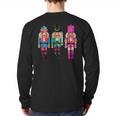 Vintage Sequin Cheerful Sparkly Nutcrackers Christmas Back Print Long Sleeve T-shirt