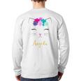 Angela Name Personalized Kitty Cat Back Print Long Sleeve T-shirt