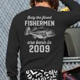 14 Year Old Fisherman Fishing 2009 14Th Birthday Back Print Long Sleeve T-shirt